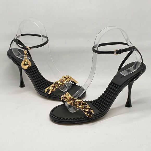 Bottega Veneta Round Toe Chain & Ball Embellished High Heel Sandals size 39 - Picture 3 of 14